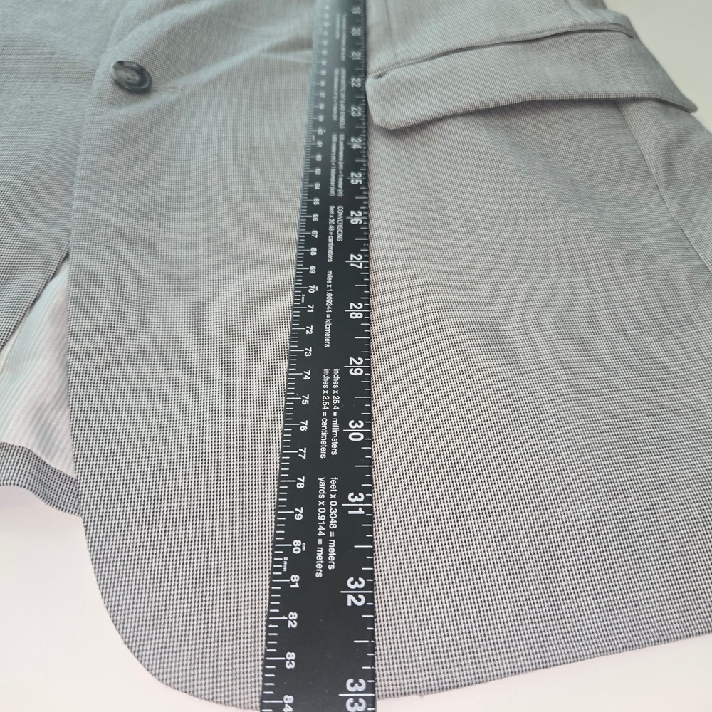 Jos. A. Bank Tailored Fit Grey Houndstooth Cotton Wool Blazer Sport Coat 42L - Picture 11 of 12